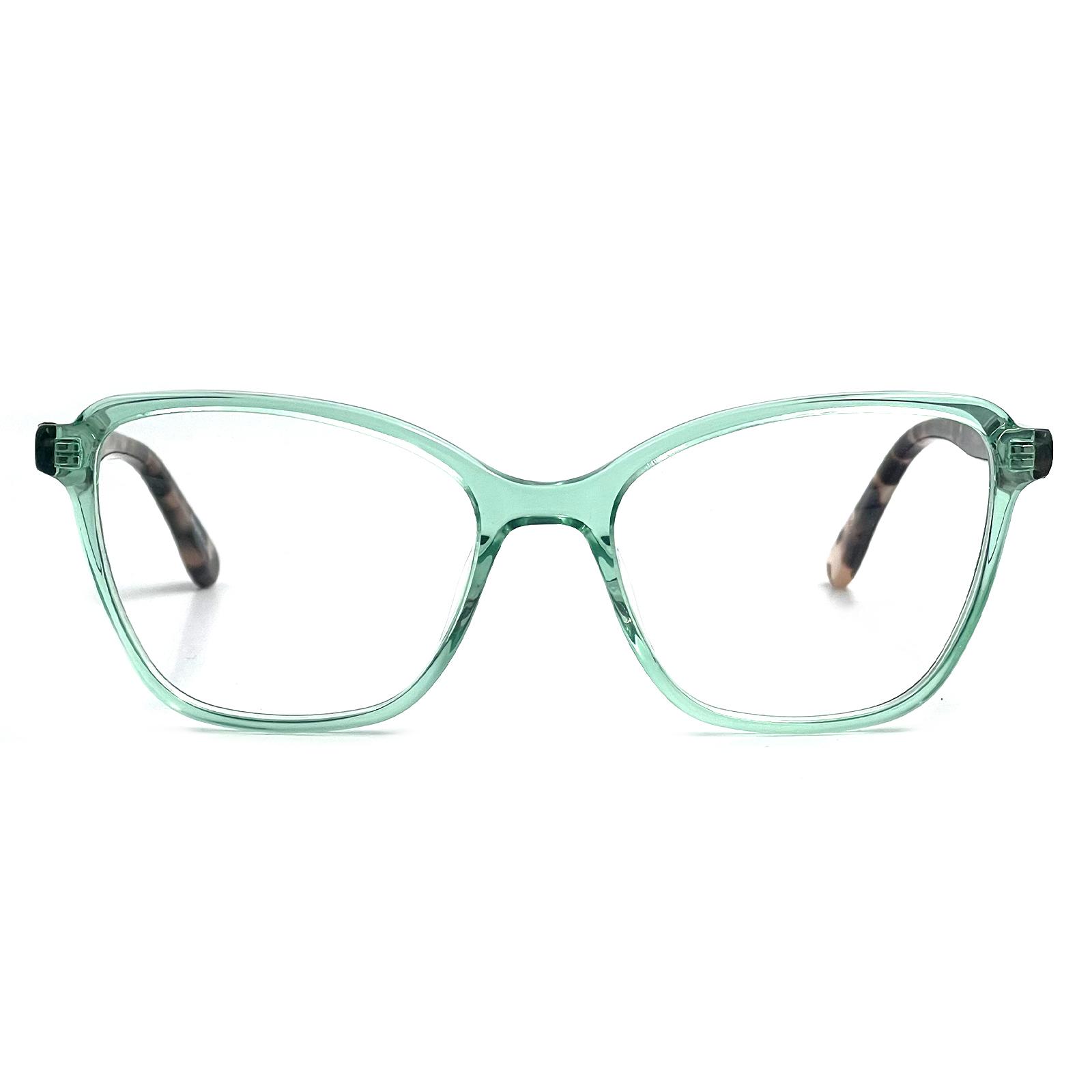 Monture cat-eye vert menthe cristal