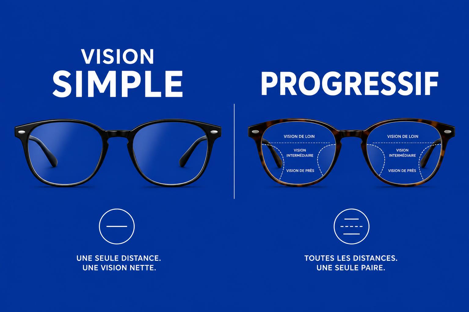 Vision simple ou verres progressifs : comment choisir ?